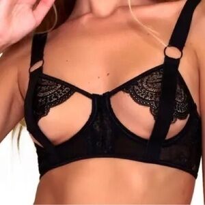 Hauty - Stretch the Truth Longline Bra - Black Lace - Small